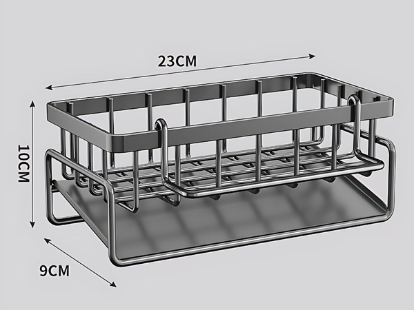 Kosz do zlewu organizer na gąbki płyn przybory kuchenne ociekacz metalowy