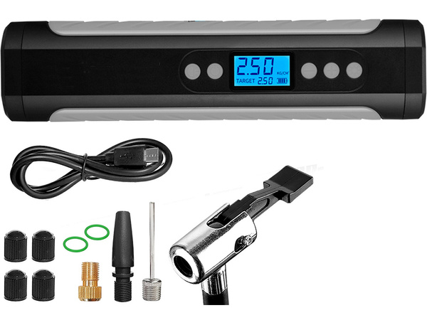Batteriepumpe für fahrrad auto elektrischer kompressor 10 bar lcd