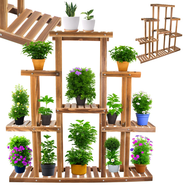 Blumentopf hochstehendes holzblumenbeet 3-stöckiges bücherregal