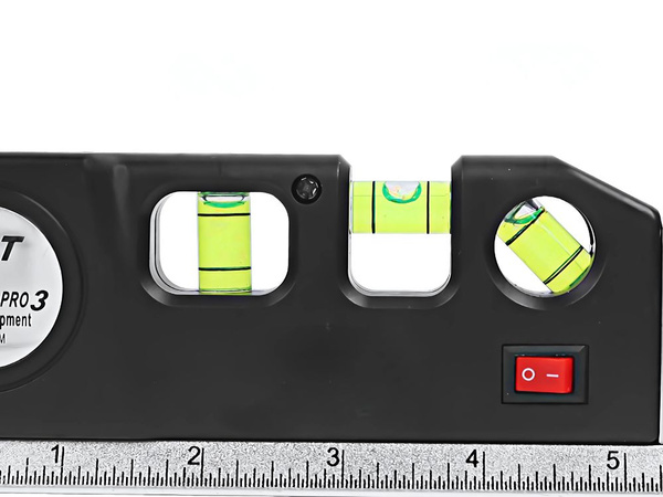 Přesná laserová vodováha s 2,5m měřící páskou laser 3 led režimy usb