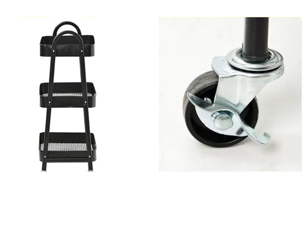 Köögiriiul vannituba kapis ratastel metallist riiul kolm taset 3