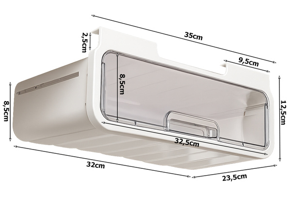 Sertar sub birou raft superior container organizator glisabil cu mână de tragere