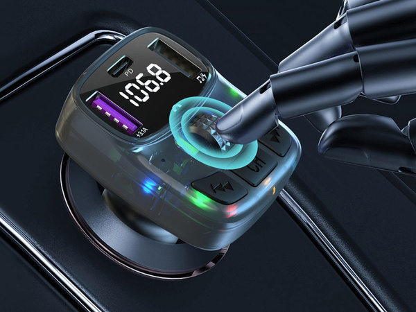 Fm mp3 mp3 transmitter volume 2 x usb + usb c bluetooth 5.3 lcd 12v