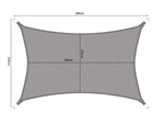 Wasserdichtes Sonnensegel für den Garten 3x2m grau rechteck Markise