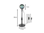 Proiector lampă apus de soare răsărit imitație led rgb usb + telecomandă