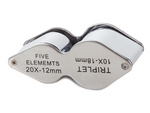 Einschlagtaschenlupe 10x 20x stahl