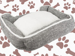 Dog bed soft comfortable fluffy bed with cushion size l
