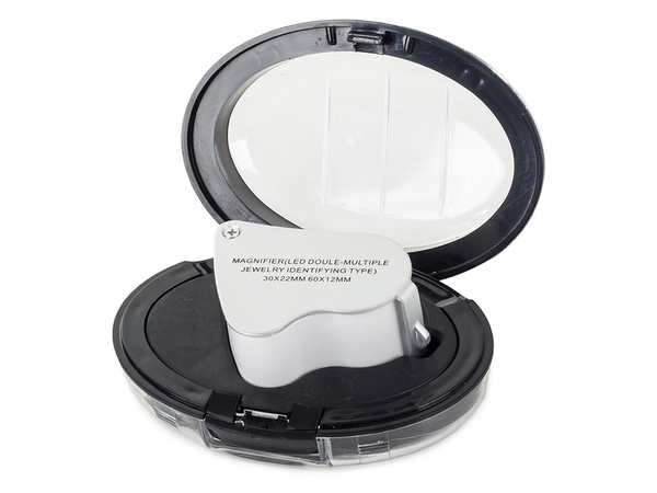 Jeweller's loupe folding 2 led 30x 60x