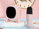 Bluetooth karaoke reproduktor s mikrofónom led farebné štvorce rgb hudba