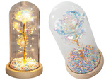 Everlasting rose in glass led luminous glass box women's day gift