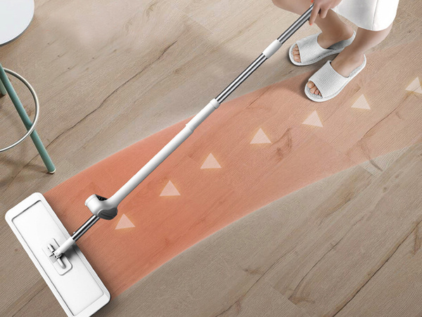 Mop flat cu ștergător de mâini 125 cm pliabil mircofibre larg