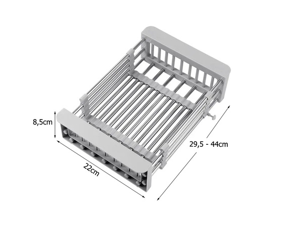 Kriauklės nusausinimo lenta teleskopinis daržovių vaisių krepšelis