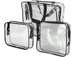 3-in-1 transparent cosmetics case for travel organiser for aeroplanes