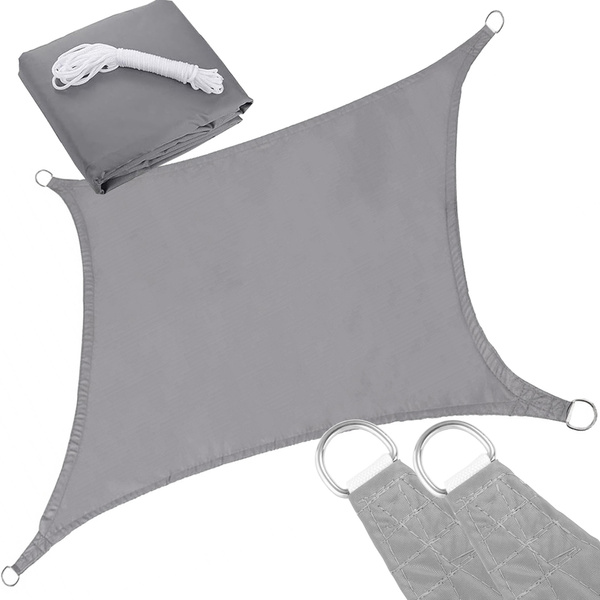 Voile d'ombrage imperméable de jardin 3x2m gris rectangle auvent