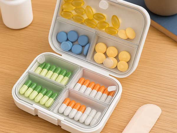 Medicinski kontejner organizator za tablete kapsuli 7 predelov potovalna škatla