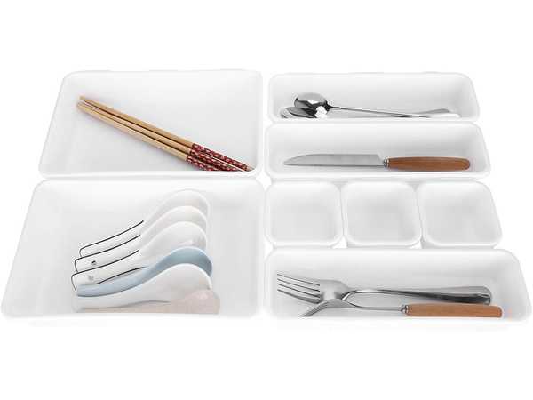 Organizador de cocina para cajón de cubiertos contenedor modular plegable xxl