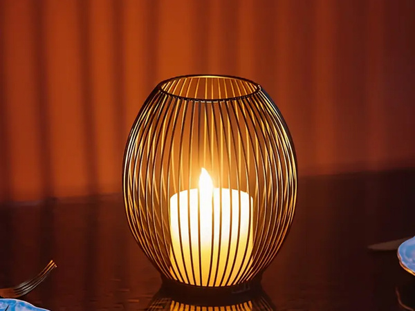 Portavelas decorativo de metal 1 ud soporte farol hogar terraza