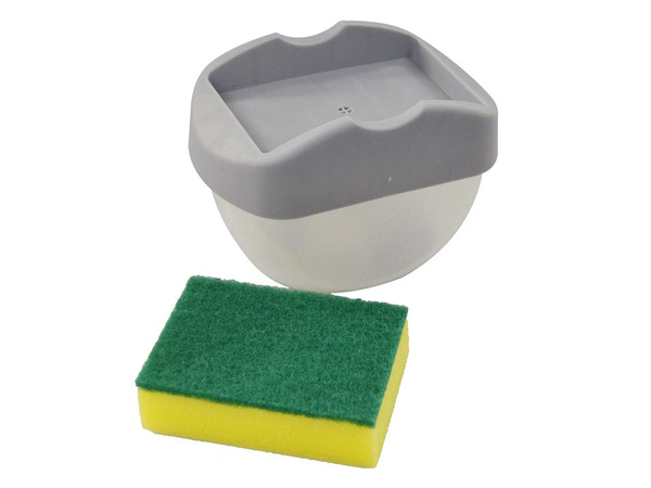 Dishwashing liquid dispenser sponge container