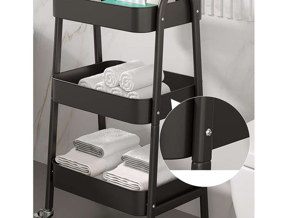 Küchenregal badezimmerschrank auf rädern metallregal drei ebenen 3