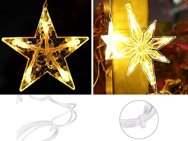 Lichter girlande sterne licht vorhang 138 led