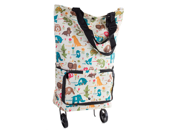 Sac de cumpărături cărucior cu roți de umăr pliabil