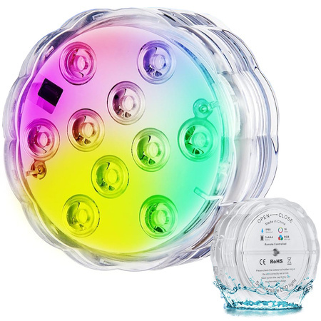 Piscină lumină subacvatică lumini 10 led telecomandă rgb ip68 impermeabil pentru piscină