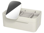 Cosmetics organiser with drawer and mirror