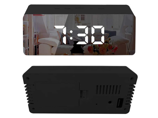 Led budík led časovač led zrcadlo budík datum 4v1