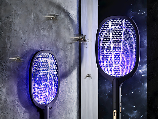 Electric fly swatter for mosquitoes moths insects with uv lamp with stand