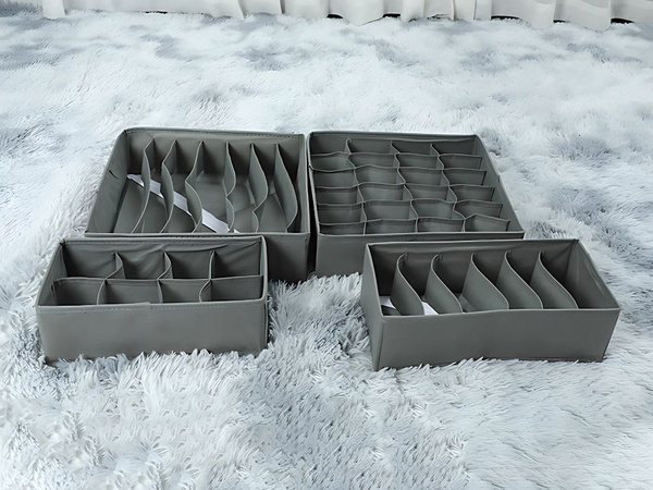 Organisateur de sous-vêtements tiroir à chaussettes boîte d'armoire ensemble de 4 pièces