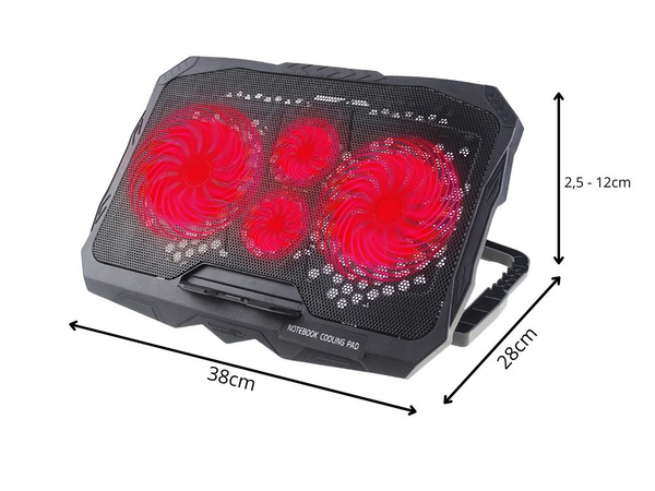 Laptop hűtőpárna led állítható usb porttal