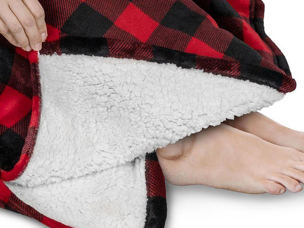 Mikina teplá oversize deka xxl 2v1 hrubá kožušina mäkká kapucňa župan