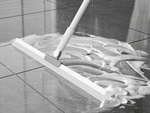 Water scraper for floors, windows and mirrors with a long telescopic handle
