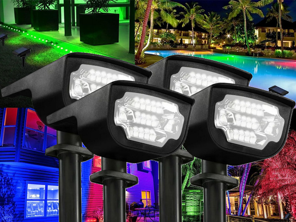 Saulės sodo lempos varomos led lempos spalvos