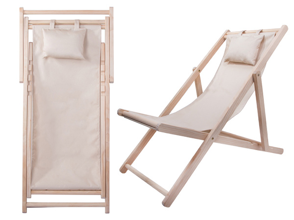 Chaise longue en bois chaise de plage chaise de jardin pliante coussin de plage