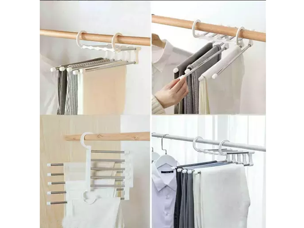 5 paires de porte-pantalons extractibles pour armoire