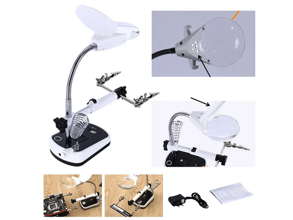 Third hand lutter 10x 3.5x 5 led zum löten