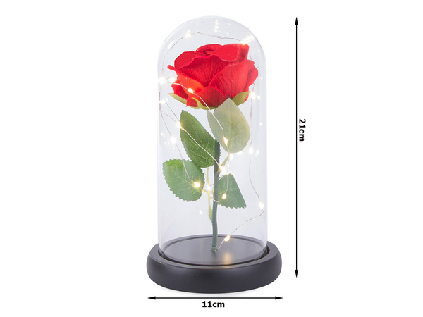 Ewige rose in glas geschenk led leuchtet box