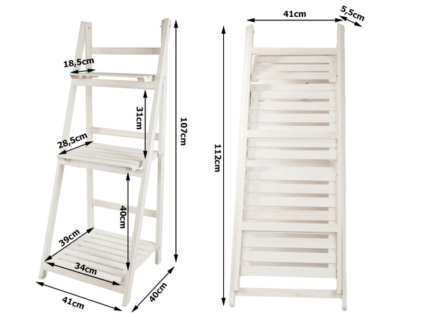 Parterre de madera escalera tres estantes estante para plantas