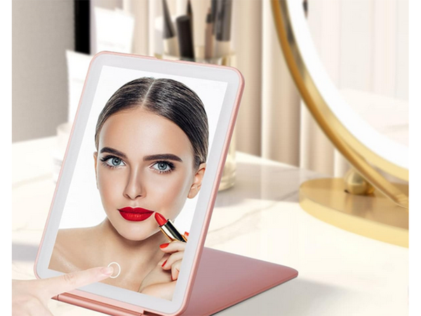 Led osvetlené make-up zrkadlo skladacie cestovné zrkadlo