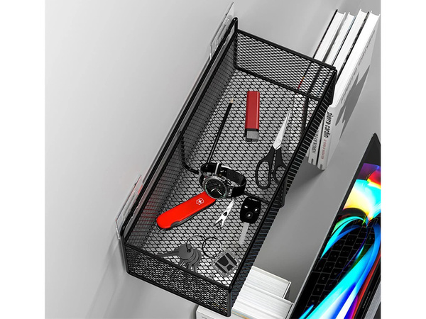 Viseča košara kovinski organizator viseča polica kuhinja črna