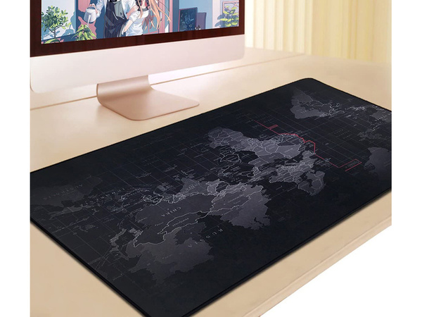 Tapis de souris large carte du monde de bureau 80x30