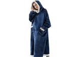 Ciepła bluza koc duża oversize gruba miękka z kapturem szlafrok długa xxl