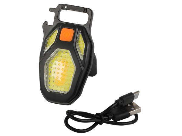 Lampe led cob porte-clefs ouvreur aimant usb torche
