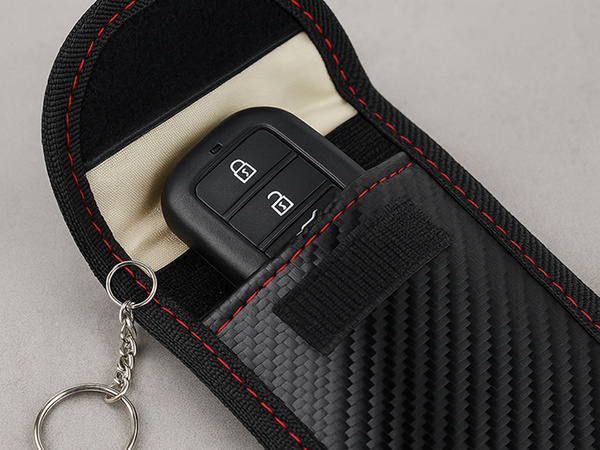 Etui für autoschlüssel mit diebstahlsicherung und rfid-signalblockierung