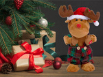 Villancico bailando cantando reno de navidad peluche de navidad