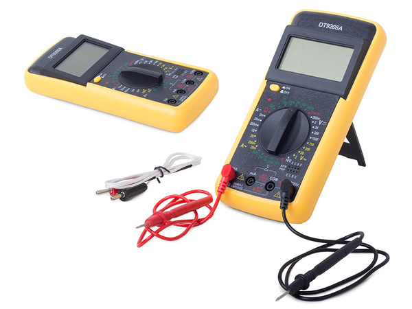 Digitales lcd-strommultimeter dt9208a tastkopf