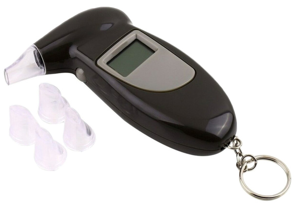 Breathalyser with replaceable mouthpieces 5 tips lcd