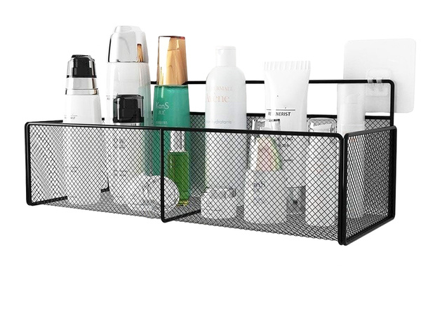 Viseča košara kovinski organizator viseča polica kuhinja črna