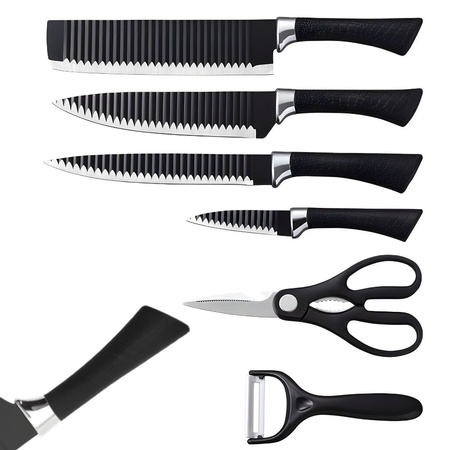 6-piece kitchen knife set kitchen scissors peeler steel